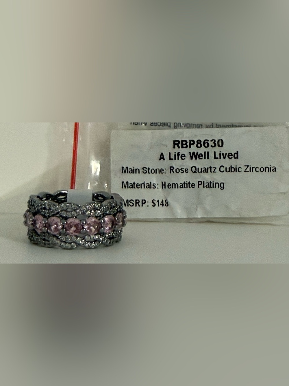 Bomb Party A Life Well Lived RBP8630 Rose Quartz size 7 NWT